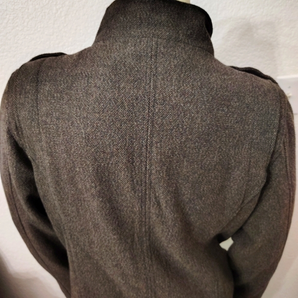 BKE Men Zip Down Wool Military Coat with Six Pockets - Picture 3 of 9